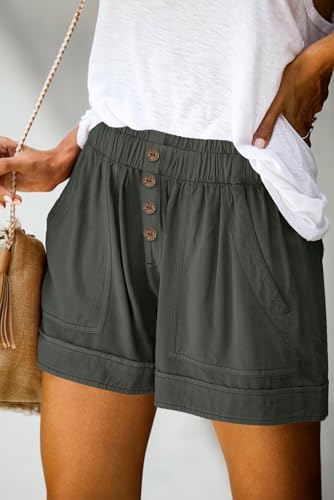 Image of KISSMODA Womens Summer Shorts Leopard /Camo /Solid /Floral Print Elastic Waist Pocketed Casual Pants