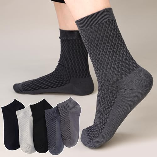 5pairs Solid Color Socks Business Breathable Men Women Elastic Socks Casual Man Dress Sock3
