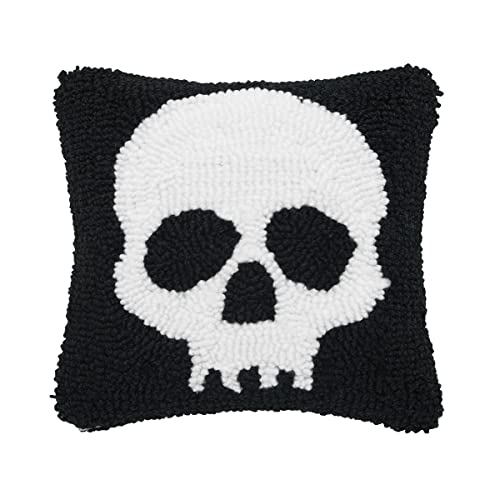 C&F Home Skull Skeleton Hooked Petite Halloween Accent Pillow 8
