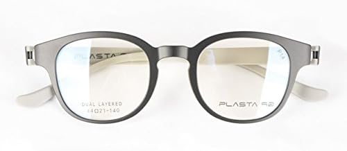 Plasta 90 (P14) Korean Designer Eyesglass Frame (Dark Grey/Grey)