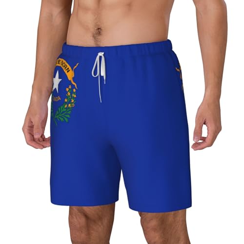 Nevada State Flagshort Swim Trunks with Waist Rope and Two Side Pockets Beach Shorts Bathing Suits for Men2