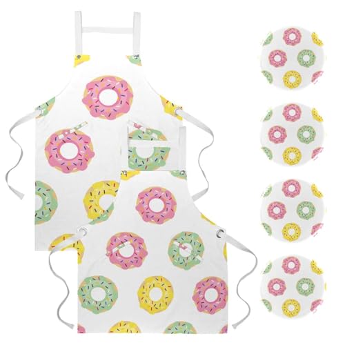 Tablier de serveuse à motif donut idéal pour bistrot et bar