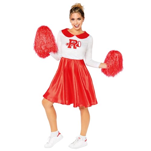 amscan (PKT) (9909261) Disfraz de animadora de Sandy Rydell High para mujer (mediano/grande), película Grease
