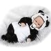ERZHUI Vinile Morbido Silicone 17"43 cm Vita Reale Come Bambola del Bambino rinato realistica Bambole Appena Nate Giocattolo in Panda outit Senza Capelli Magnete Ciuccio Bambole Regalo