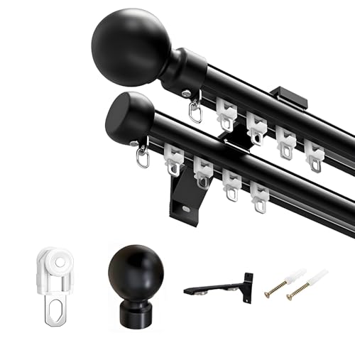 Tringle murale silencieuse en aluminium Curt S noir 100 cm extensible