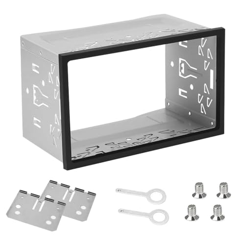 CLIUNT Double DIN Car Stereo Cage, Universal Double DIN Cage Metal, Double Din Head Unit Car Installation Kit For Car Radio Double 2din DvD Player GPS Navigation Audio Video Device