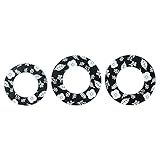 セーブ・インダストリー 丸洗いできるガスコンロ用汚れ防止マット3枚組 北欧調大2枚・小1枚 506766 ブラック (小)外径20cm、(大)外径24cm