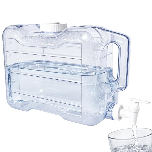 Dispensador de Agua Fria para Nevera, Dispensador de Bebidas de plástico, Ergonómico con asa, Plástico PETG Libre de Fugas, Libre BPA, Dimensiones 29 cm Largo x 20cm Alto x 12 cm Ancho, 5.7 litros