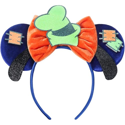CANMIL Mouse Ears Headband Classic Cartoon Bow Hairband for Women Girls Boys Cute Decorations Hair Beauty Accessories (Orange)