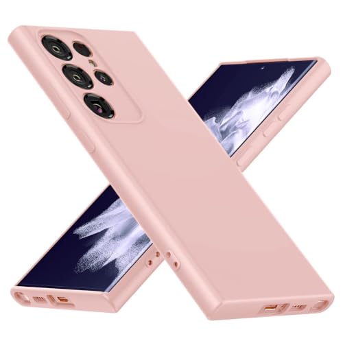 Image of LIRAMARK Liquid Silicone Soft Back Cover Case for Samsung Galaxy S23 Ultra 5G (Pink)
