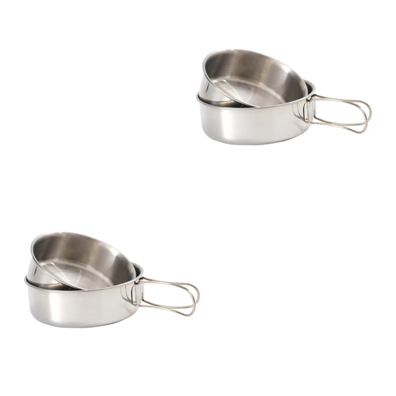 YARNOW 2ensembles Set De Bols Acier Inoxydable Pliables Pour Camping Ustensiles De Table Portables Pour Activités Plein Air Faciles à Nettoyer Transporter