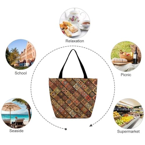 Sac de shopping losange marron élégant idéal pour accompagner vos déplacements et voyages