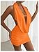 SOLY HUX Women's Sexy Deep V Neck Halter Bodycon Mini Dress Sleeveless Party Club Dresses Plain Coral Orange Small