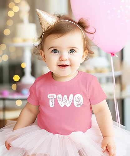 Image of Floral Numbers Ages 1-7 Birthday Girl Shirt for Baby & Toddler Youth Girls