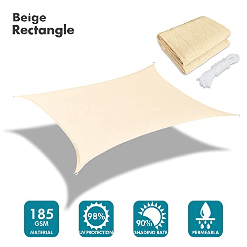 Image of KANAGAWA 10'X13' Sun Shade Sail Cream Curved Rectangle