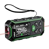 Elikliv Dual Laser Distance Measuring Tool, 656FT/200M Bilateral Laser Measurement Tool with Backlit LCD, Rechargeable, IP54, Lazer Distance Meter, Ft/in/M Multiple Units Length/Area/Volume/Angle
