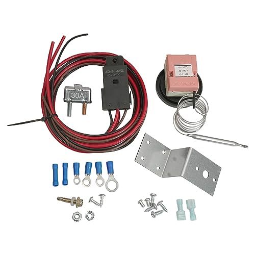 Adjustable Electric 12V Radiator Fan Thermostat Control Relay Wire Kit Compatible with Car Truck