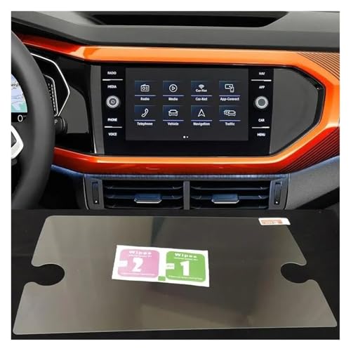 SCUASKJ Proteggi Schermo GPS Pellicola Protettiva Vetro Temperato T-Cross 2019-2023, 8 Pollici, Infotainment Auto, Radio, Navigatore GPS, Interni