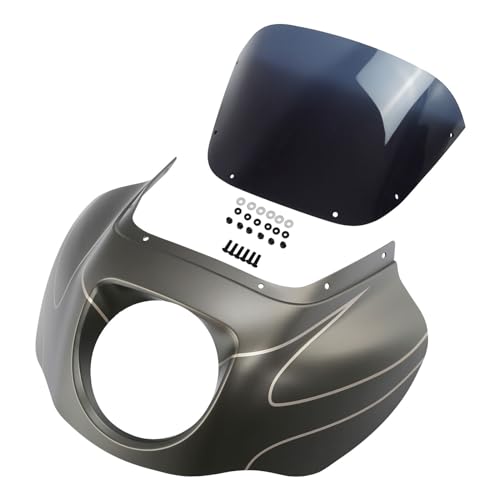 Image of Front Headlight Quarter Fairing Windshield Fit For Harley Softail Low Rider FXLR S FXLRS 2018-2025 Street Bob FXBB FXBBS 2018-2025 Softail Standard FXST 2020-2024 Industrial Gray