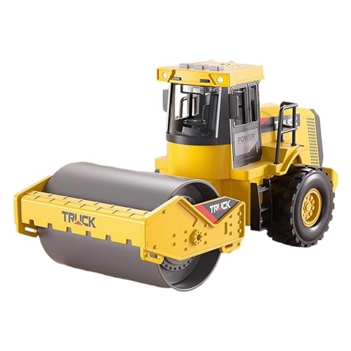 Veicolo per ingegneria a rulli, Rullo compressore per costruzione di città, Giocattolo a rullo compressore pressofuso - Modello di veicolo da costruzione - Rullo per asfalto città, Rullo compattatore
