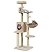 COSTWAY Árbol Actividad Multinivel para Gatos, Torre de Escalada para Gatos con Rascadores Recubiertos de Sisal, Posadero de Tejido Afelpado, Casita Apta Relajarse Mueble Actividad (Beige)