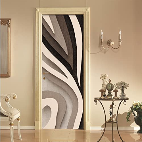 Adhesivo para puerta 3D, graffiti en color, 77 x 200 cm, papel pintado para puerta, autoadhesivo, PVC, impermeable, extraíble, póster fotográfico, salón, dormitorio, cocina, baño, oficina, decoración