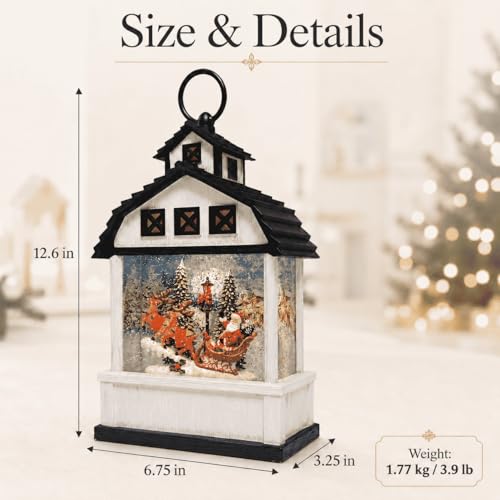 12.6" Christmas Snow Globe Lantern - image 7