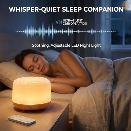 Image of 500 ml Essential Oil Diffuser | Ultrasonic 5-in-1 Aromatherapy Humidifier | Timer & Auto-Off Safety | Quiet Air Humidifier | LED Night Light | For Home & Office