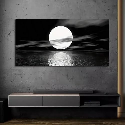 Toile paysage océan lune pour transformer un salon vide en cocon