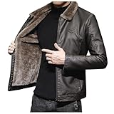 Generisch Fleecejacke Herren Sweatjacke Gefütterte Fleece Kapuzenjacke Reißverschluss Kapuzenpullover Winddicht Wintermantel Stand Kragen Mens Jacket Warme Sweatshirt mit Zip Wandern