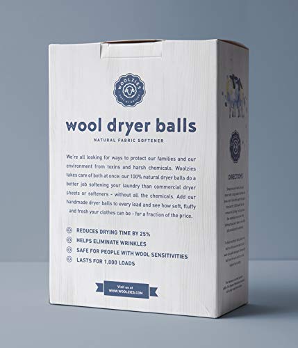 Woolzies Wool Dryer Balls Organic: Our Big Wool Spheres Are The Best Fabric Softener | 6-Pack Xl Dryer Balls For Laundry Is Made With New Zealand Wool | Use Laundry Balls For Dryer With Essential Oils #TOP6