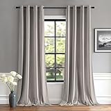 MIULEE Velvet Curtains Silver Light Grey Elegant Grommet Thermal Insulated Soundproof Room Darkening Curtains/Drapes for Classical Living Room Bedroom Decor 52 x 84 Inch Set of 2
