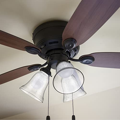Image of Skelang 2 Pcs Ceiling Fan Light Shade, Lip Lamp shade, Bell Shape Light Fixture Globes Replacement, Seeded