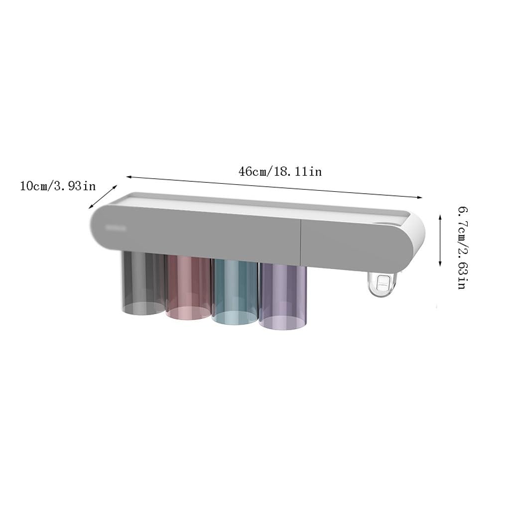 Soporte magnético para Cepillo de Dientes para baño, dispensador de Pasta de Dientes, Soporte Multifuncional montado en la Pared (A S46cm)