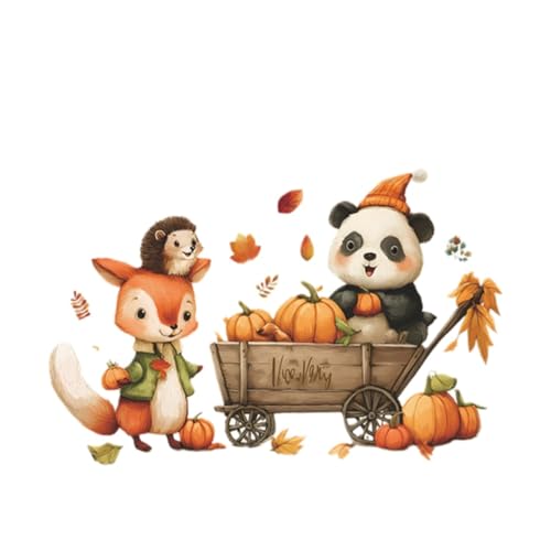 Vinilo decorativo infantil con zorro y panda acuarela