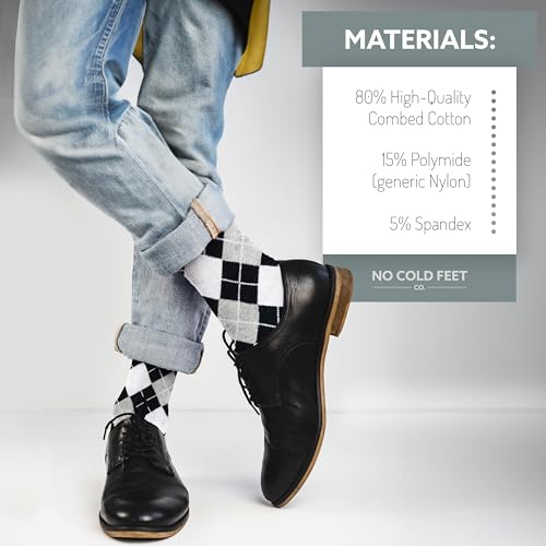 No Cold Feet SK-ARG-BLK-WHT Fun Colorful Novelty Socks thumb #4