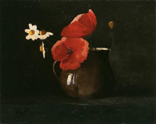 Peinture Poster Odilon Redon Fleurs Coquelicots Marguerites Affiche Décorative Mur Vide 60x90cm
