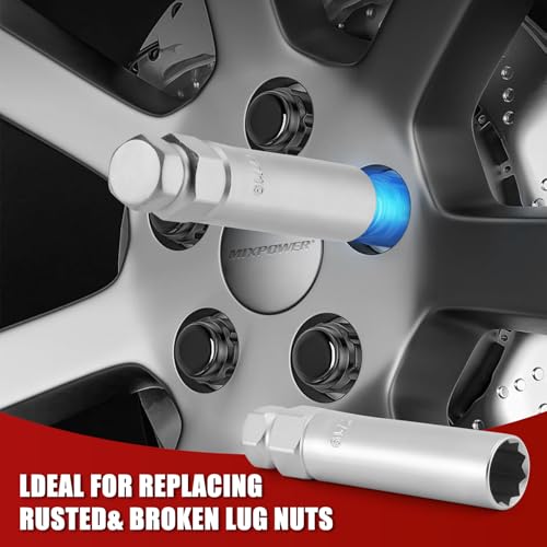 Image of MIXPOWER 10 Spline Lug Nut Key Replacement for TA20-17 /19, Compatible with Bimecc 10-Spline Lug Nuts and Lug Bolts,Passenger 17mm and 19mm Hex Drive, CR-V
