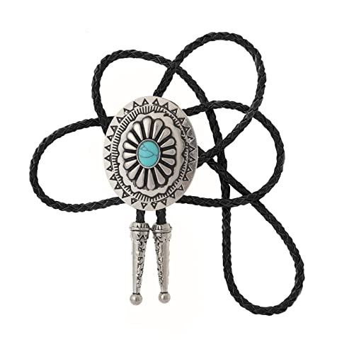 Bolo Cravate Homme en Turquoise Naturelle : Accessoire Western Vintage et Bijou Cowboy Chic