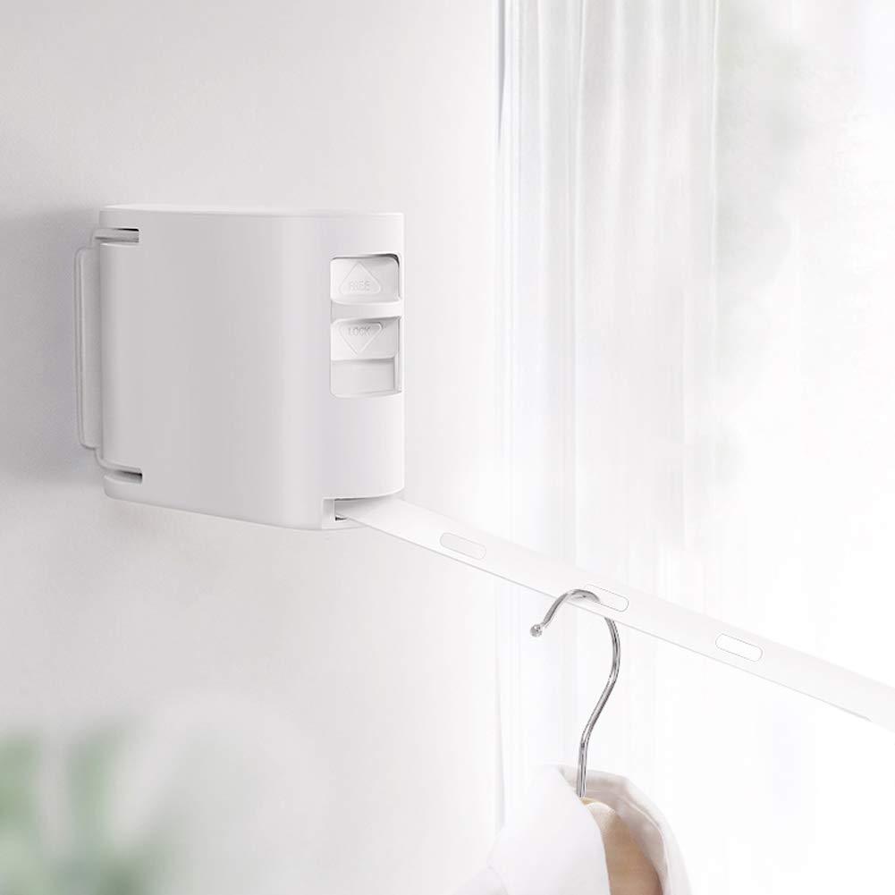 Tendedero para Colgar En La Pared del Hogar De 13 Pies, Cuerda Telescópica Retráctil para Tendedero, Tendedero para Interiores Y Exteriores, para Colgar Ropa Seca Y Húmeda