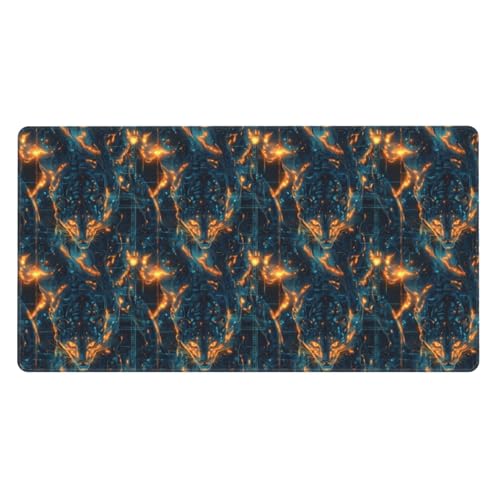 Tapis de souris de jeu léopard cyber avec bords cousus anti-effilochage