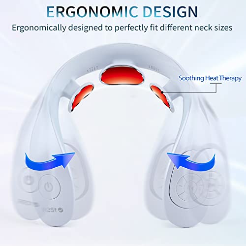 Irest Electric Pulse Neck Massager With Heat Cordless Neck Relaxer With Remote Control Deep Tissue Neck Massager #TOP4