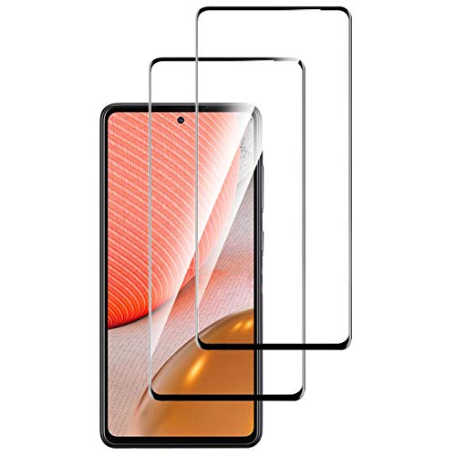 INGEN 2 Piezas Protector de Pantalla para Samsung Galaxy A72, Cobertura Completa, Sin Burbujas, Antihuellas, 9H Dureza, Resistente a Los Arañazos, Cristal Templado para Samsung Galaxy A72 - Negro Cover