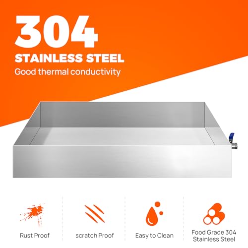 Image of 24x36x6 Inch Maple Syrup Evaporator Pan, 304 Stainless Steel with 1 Valve, Professional Grade for Efficient Home Syrup Boiling
