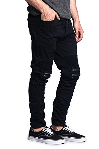 Zipper Knee Biker Twill Jogger Pants4