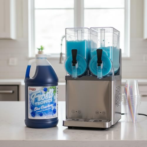 Snappy Frosti Tropics Blue Raspberry Slushy Mix, Slushie Syrups for Machine, Granita Slushy Syrup, Kid Slushie Machine Mix, Slushy Mix for Frozen Drink Machine, 1/2 Gallon