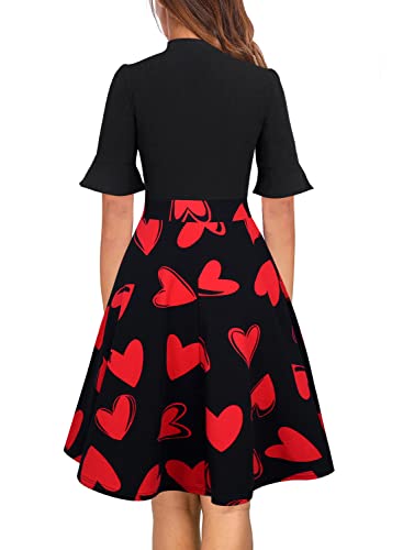 Image of Women Summer Floral Ruffle Sleeve Wear to Work Church Wedding Guest Party Dresses