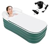 Inflatable Adult Bath Tub, Foldable Portable Inflatable Soaking Bathtub with Electric Air Pump, Free