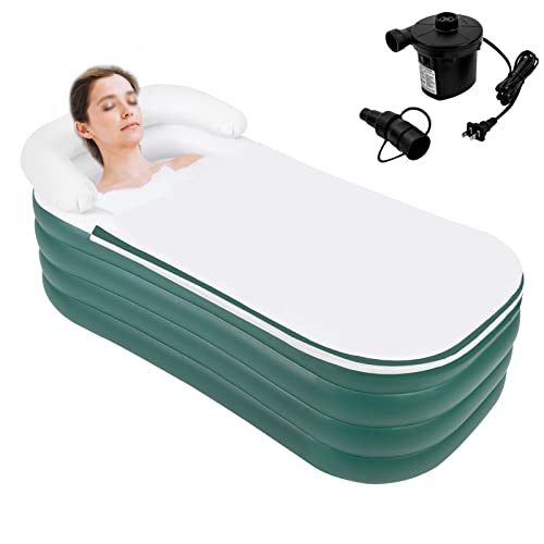 Inflatable Adult Bath Tub, Foldable Portable Inflatable Soaking Bathtub With Electric Air Pump, Free-Standing Blow Up Bathtub For Adult Spa #TOP3