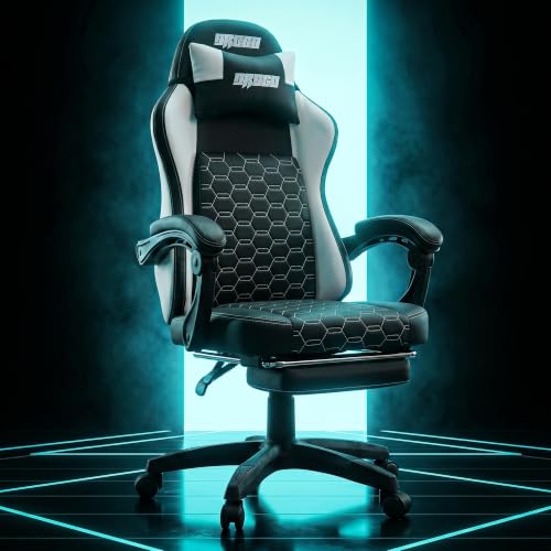 Image of DROGO Pulse Ergonomic Gaming Chair | High Back Office Computer Chair with Premium PU Leather, Adjustable Height & Linkage Armrest | Lumbar Support, 165 Recliner & Footrest | 1 Yr Warranty (White)